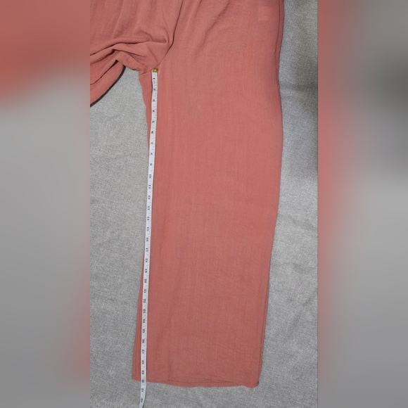 JOIE Dusty Rose High Waisted Wide Leg Drawstring Pants Size Small - Picture 9 of 11